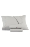 Tommy Hilfiger Signature 200 Thread Count Cotton Sheet Set In Dark Grey