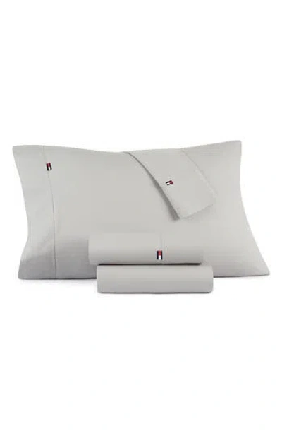 Tommy Hilfiger Signature 200 Thread Count Cotton Sheet Set In Dark Grey