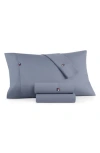 Tommy Hilfiger Signature 200 Thread Count Cotton Sheet Set In Grey