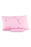 Tommy Hilfiger Signature 200 Thread Count Cotton Sheet Set In Pink