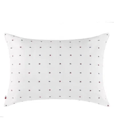Tommy Hilfiger Signature Cuddleloft Firm Cotton Pillow, Standard/queen In White
