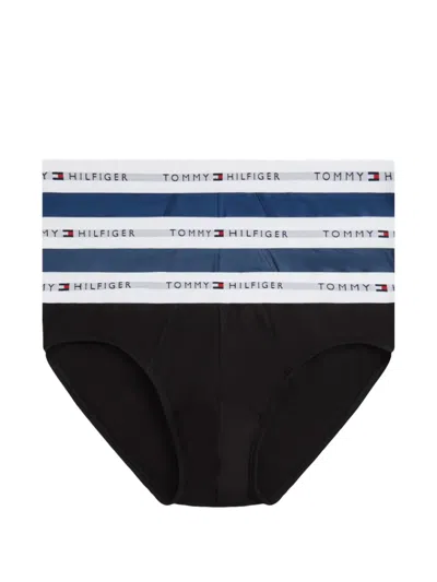 Tommy Hilfiger Signature Logo-waistband Briefs (set Of Three) In Black