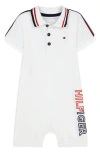 Tommy Hilfiger Baby Boys Pique Short Sleeve Signature Polo Bodysuit In White