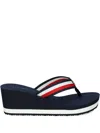 Tommy Hilfiger Signature Strap Wedge Flip-flops
