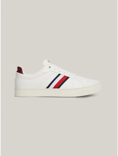 Tommy Hilfiger Stripe-print Lace-up Sneakers In Ancient White/rouge