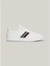 Tommy Hilfiger Signature Stripe Leather Court Sneaker In Ecru