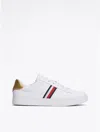 Tommy Hilfiger Signature Stripe Leather Court Sneaker In White