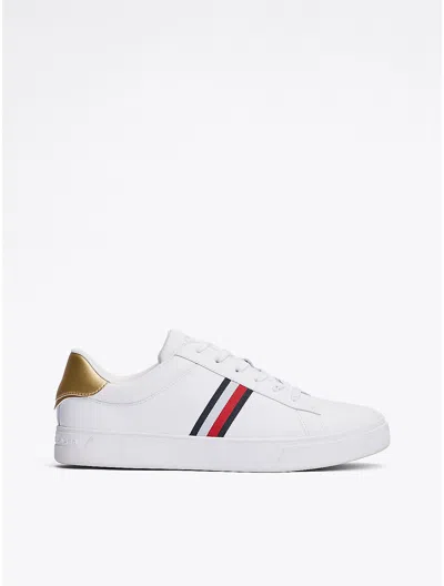 TOMMY HILFIGER SIGNATURE STRIPE LEATHER COURT SNEAKER
