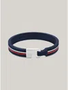 Tommy Hilfiger Signature Stripe Silicone Bracelet In Blue Silicone