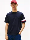 Tommy Hilfiger Signature Stripe Sleeve T In Blue