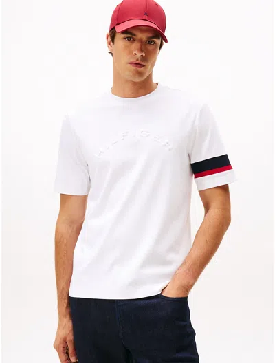 Tommy Hilfiger Signature Stripe Sleeve T In White