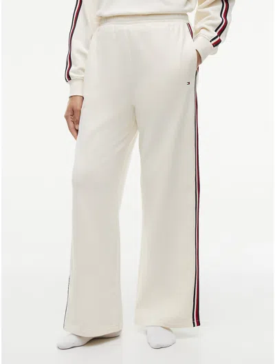 Tommy Hilfiger Signature Stripe Terry Sleep Pant In White