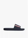 Tommy Hilfiger Signature Stripe Textured Pool Slide In Blue