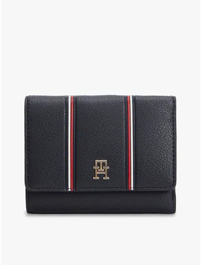Tommy Hilfiger Signature Stripe Trifold Wallet In Blue