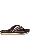 Tommy Hilfiger Signature Tape Flip-flops In 黑色