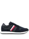 Tommy Hilfiger Essential Supercup Mens Striped Leather Trainers In Blue