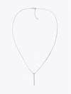 Tommy Hilfiger Linear Logo Bar Necklace, 26" + 2" Extender In Silver