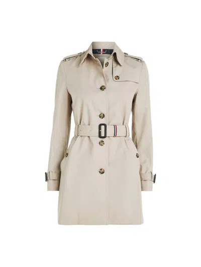 Tommy Hilfiger Single Breasted Trench Coat In Nos Beige