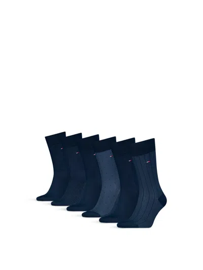 Tommy Hilfiger Six Pack Birdseye Socks In Navy