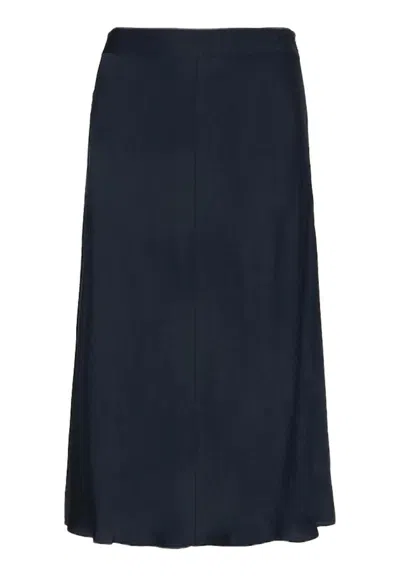 Tommy Hilfiger Skirts Vis Crepe Solid Midi Skirt In Blu