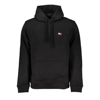 Tommy Hilfiger Sleek Cotton Hooded Sweatshirt In Black