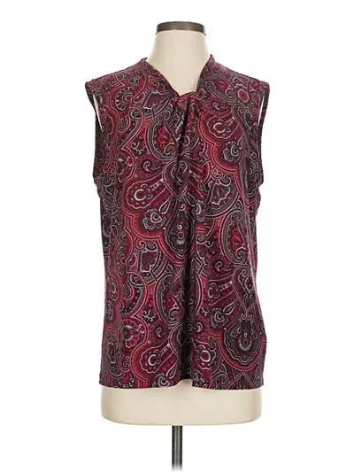 Pre-owned Tommy Hilfiger Sleeveless Blouse In Burgundy
