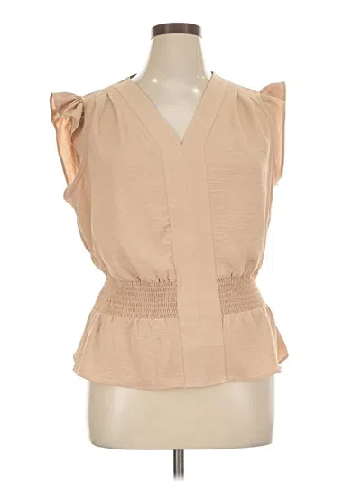 Pre-owned Tommy Hilfiger Sleeveless Blouse In Tan