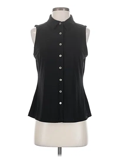 Pre-owned Tommy Hilfiger Sleeveless Button Down Shirt In Black