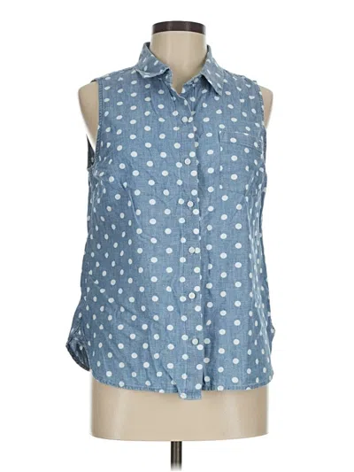 Pre-owned Tommy Hilfiger Sleeveless Button Down Shirt In Blue
