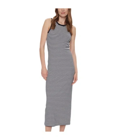 Tommy Hilfiger Sleeveless Dress In Mini Stripe Desert Sky/white