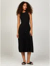 TOMMY HILFIGER SLEEVELESS PLEATED MIDI DRESS