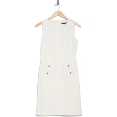 Tommy Hilfiger Sleeveless Pocket Sheath Dress In Ivory