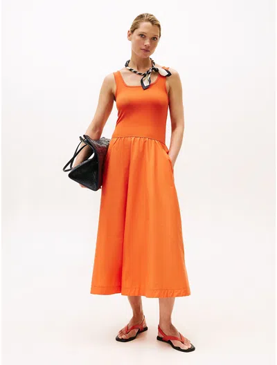 Tommy Hilfiger Sleeveless Ribbed Midi Dress