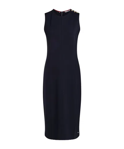 Tommy Hilfiger Sleeveless Slim Bodycon Midi Dress In Blue