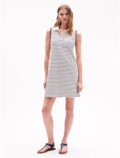 Tommy Hilfiger Sleeveless Stripe Polo Dress In Calico Multi