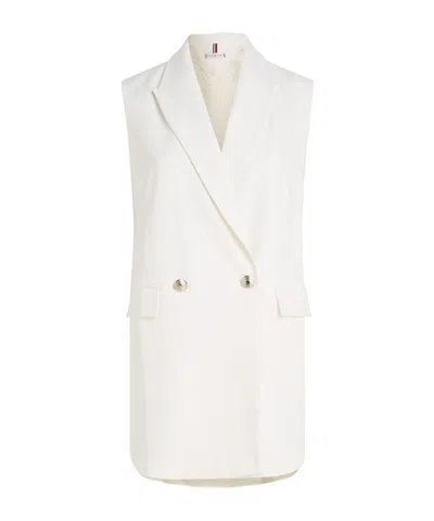 Tommy Hilfiger Sleeveless Suit Coat In Yellow Cream