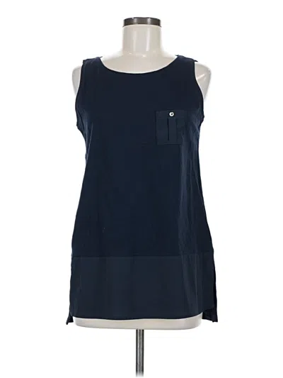 Pre-owned Tommy Hilfiger Sleeveless Top Blue Scoop Neck Tops