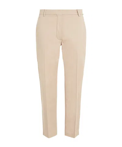 Tommy Hilfiger Slim-cut Cropped Trousers In Nude