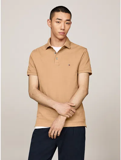 Tommy Hilfiger Slim Fit 1985 Polo In Heathered Oatmilk