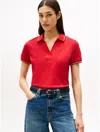 Tommy Hilfiger Relaxed Fit Lightweight Stretch Polo In Red