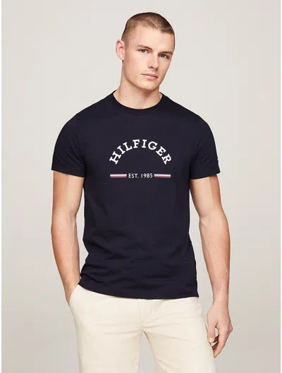 Tommy Hilfiger Slim Fit Arch Monotype Graphic T In Desert Sky