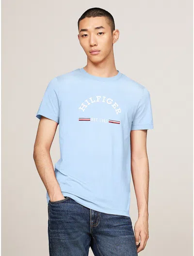 Tommy Hilfiger Slim Fit Arch Monotype Graphic T In Vessel Blue