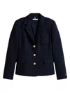 Tommy Hilfiger Slim Fit Blazer With Embroidered Th Crest In Blue