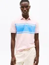 Tommy Hilfiger Slim Fit Block Stripe Polo In Whimsy Pink