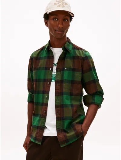 Tommy Hilfiger Slim Fit Bold Plaid Stretch Oxford Shirt In Multi