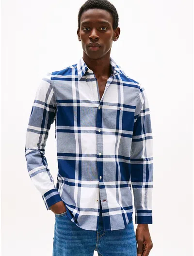 Tommy Hilfiger Slim Fit Bold Plaid Stretch Poplin Shirt