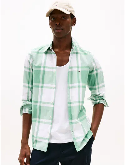 Tommy Hilfiger Slim Fit Bold Plaid Stretch Poplin Shirt