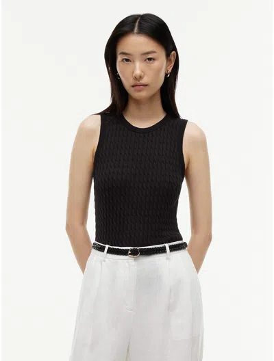 Tommy Hilfiger Slim Fit Cable Knit Tank Top In Black