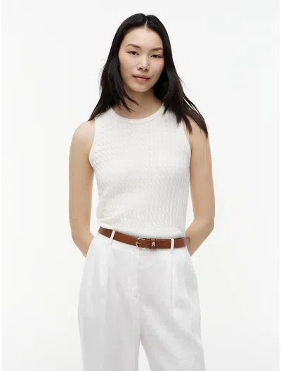 Tommy Hilfiger Slim Fit Cable Knit Tank Top In White