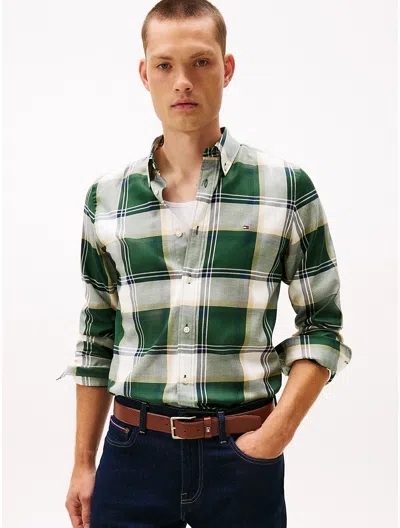 Tommy Hilfiger Slim Fit Check Stretch Herringbone Shirt In Multi